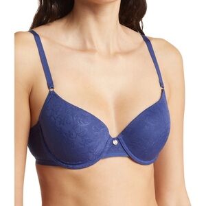 Natori Sheer Jacquard Full Fit Contour Underwire Bra | NAVY | Size 32DD
